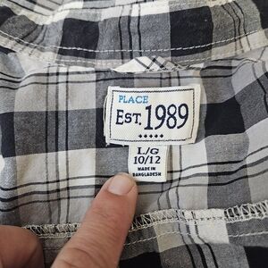 Place Men's Classic Black and White Checkered Shirt